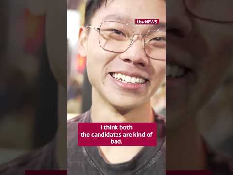 Trump or Harris, which way are young people in Michigan State University voting? #itvnews #shorts