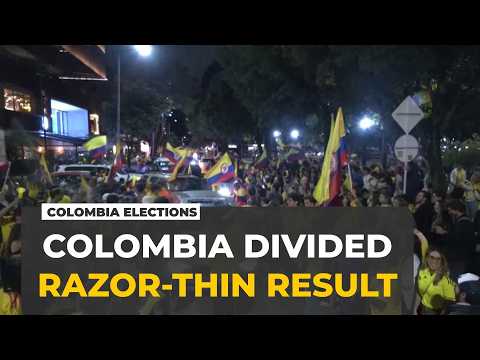 Colombia divided after razor-thin presidential election result