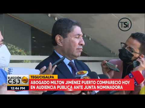 Abogado Milton Jiménez Puerto compareció hoy en audiencia pública ante junta nominadora