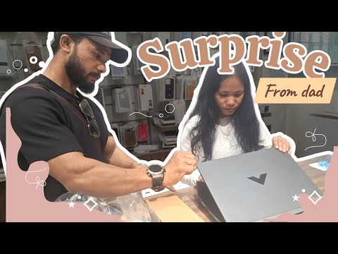 Surprise from dad🎁 || Unboxing together 