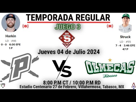 Piratas de Campeche Vs Olmecas de Tabasco, en vivo | Liga Mexicana de Beisbol | Juego 3