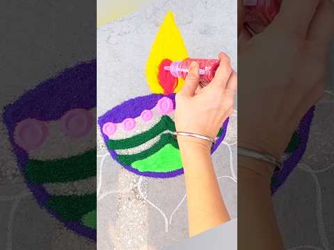 Diya Rangoli Design/ DEEPAWALI Rangoli/ Laxmi Maa Charan Rangoli #shorts #rangoli #trending #rangoli