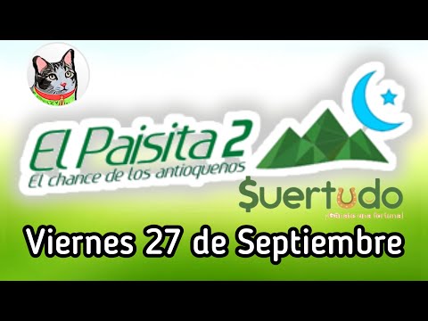 Resultado EL PAISITA 2 Viernes 27 de Septiembre de 2024