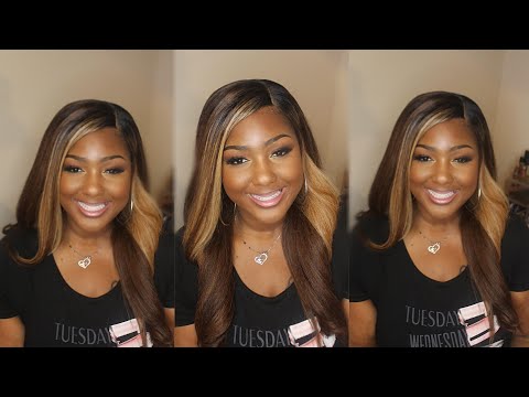 She GIVES real hair TEASE!! (Janet Collection Natural Me Blowout Lace Front Wig - Tamila)