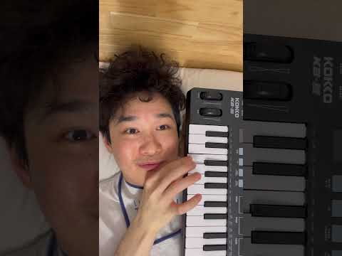 Baby plays the piano for the first time