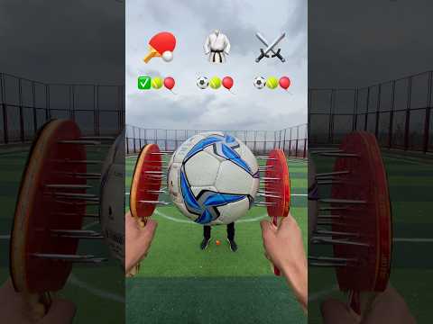 SATISFYING ASMR CATCH THE BALL AND BALLOON WITH UNIQUE TOOLS 😱 🏓🥋⚔️ #shorts #challenge #viral