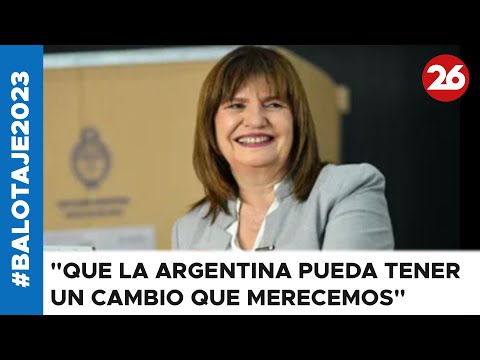 #Balotaje2023 | Bullrich: Que la Argentina pueda tener un cambio que los argentinos merecemos
