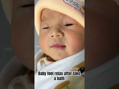 Baby feel relax after take a bath #shorts