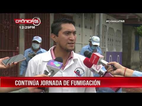 Desarrollan jornada de fumigación en el barrio Oswaldo Manzanares - Nicaragua