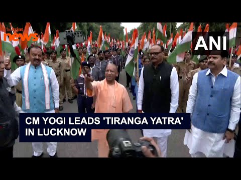 UP CM Yogi Adityanath leads 'Tiranga Yatra' with Dy Ministers and students in Lucknow