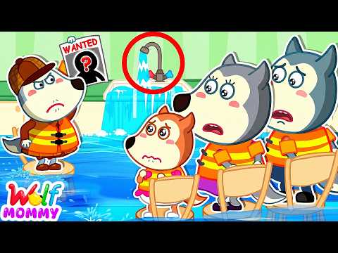 Who Flooded The House? 🕵️♂️ Detective Kids Learn Honesty | Mommy Wolf Cartoon