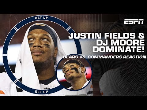 Justin Fields-DJ Moore DOMINATE!  Snap Bears' 14-game losing streak vs. the Commanders | Get Up video clip