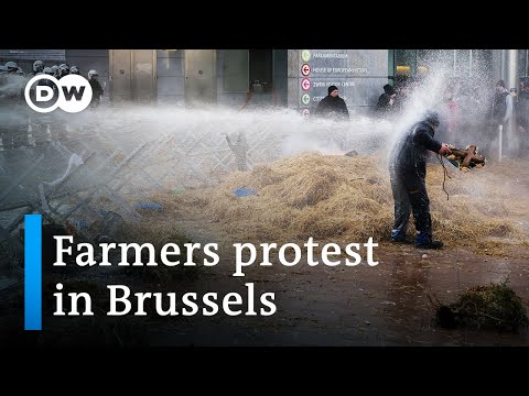 Farmers clash with police ahead of EU summit | DW News