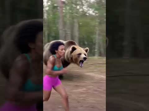 HUYÉNDOLE AL OSO #naturaleza #oso #animalessueltos #persécution #awesome #wildlife #bosque #campo #1