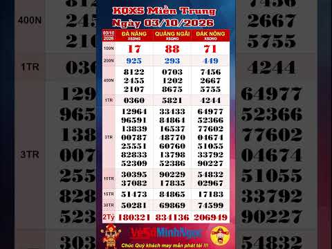 <strong>Xổ</strong> Số Miền Trung, XSMT ngày 03/10/2026, Trực Tiếp KQXS , <strong>Xổ</strong> Số Đà Nẵng, <strong>Xổ</strong> Số Quảng Ngãi, Đắk Nông