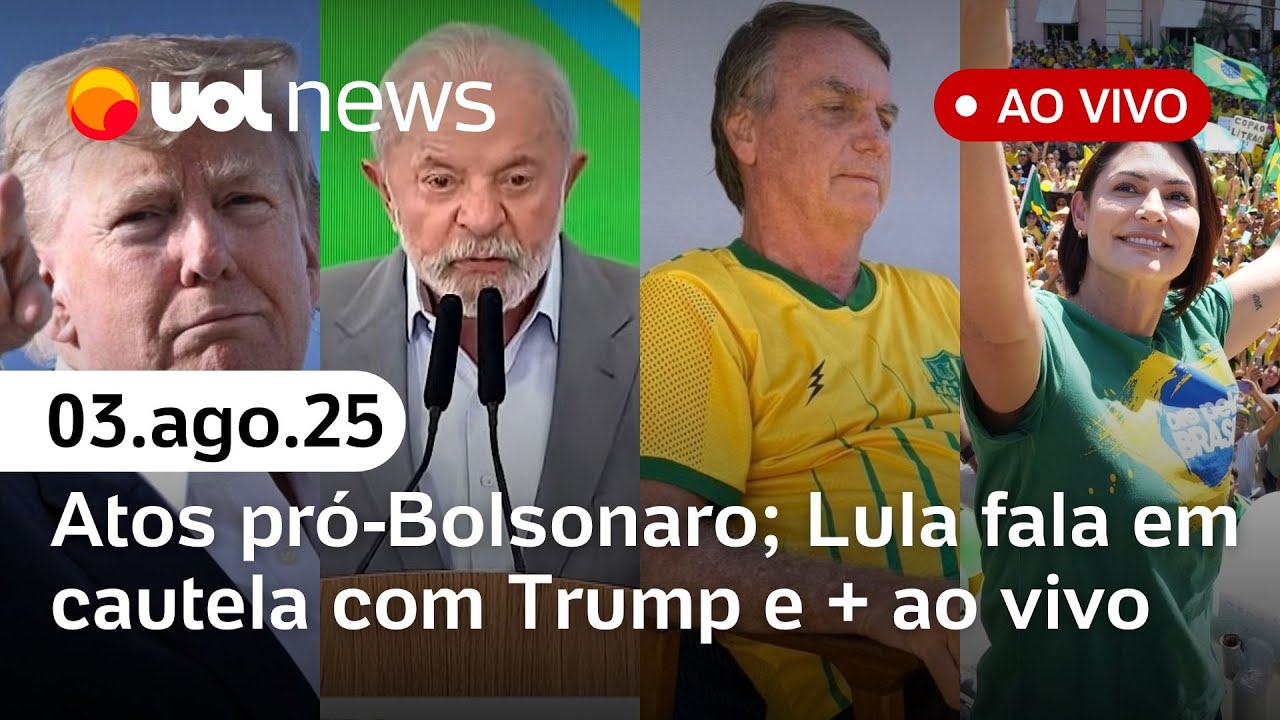 Atos pró Bolsonaro Michelle chama Lula de cachaceiro presidente fala em cautela com Trump e mais