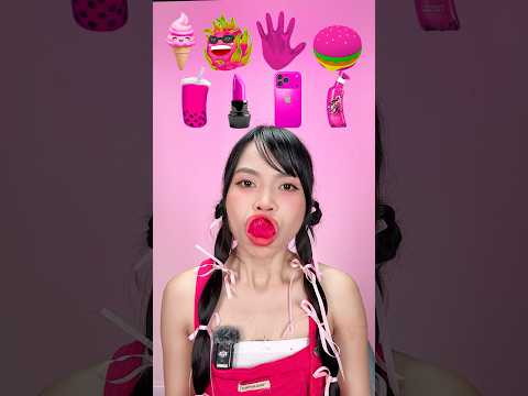 Eating Random Pink Food ASMR Mukbang 💖💝💘 #shorts #mukbang #asmr #eating #spicyfood