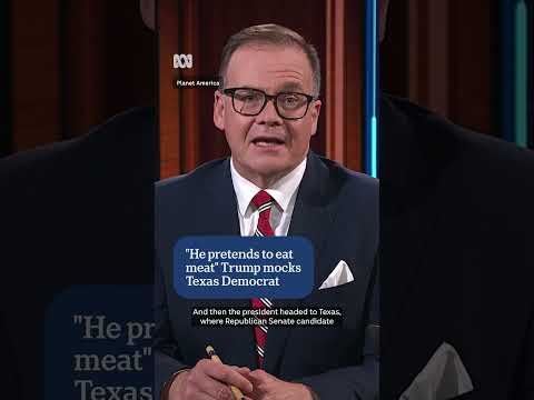 “He pretends to <strong>eat</strong> meat” Trump mocks Texas Democrat