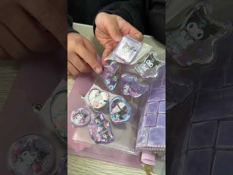 クロミちゃんのウォーターシール💜🖤　まりちゃんいずちゃんチャンネル　#shorts #シール帳