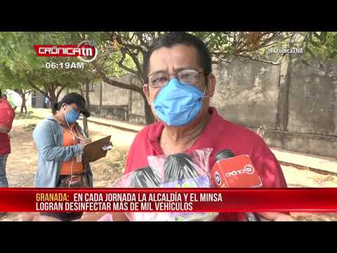 Continúan jornadas de desinfección de vehículos en Granada - Nicaragua