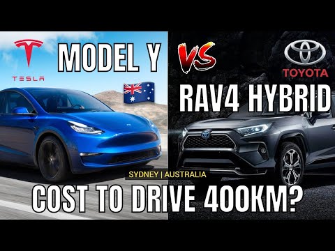 TESLA MODEL Y vs TOYOTA RAV4 HYBRID Cost to drive EV vs Petrol in 2023