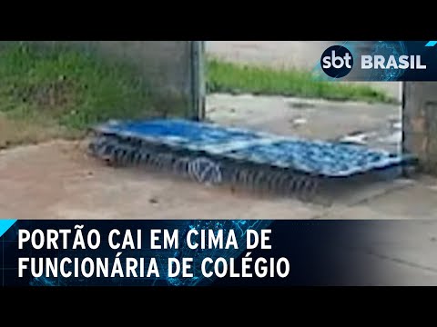 Funcionária de colégio municipal em Goiás sofre acidente | SBT Brasil (17/04/24)
