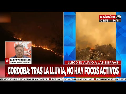 Incendios en Córdoba: Tras la lluvia, no hay focos activos