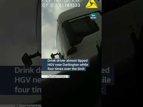 Drink driver almost tips HGV #itvnews #drinkdrive