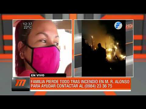 Familia pierde todo tras incendio en Mariano Roque Alonso