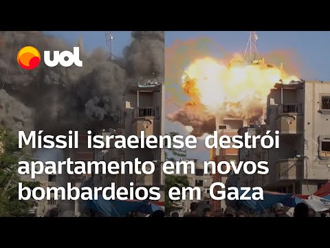 Israel x Hamas: Exército israelense bombardeia o sul de Gaza; vídeo flagra míssil atingindo prédio