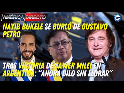 Bukele se burló de Gustavo Petro tras victoria de Javier Milei en Argentina: “Ahora dilo sin llorar”