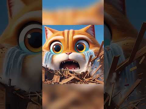 The cat cutting onions can't stop its tears. The cute cat keeps crying