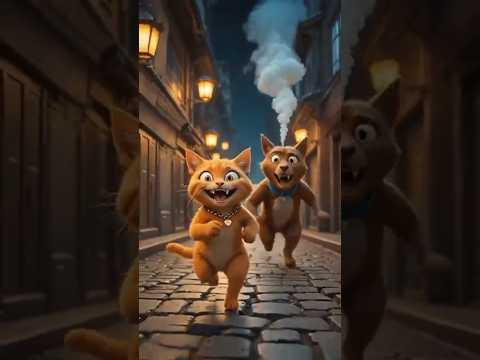 Fat Orange Cat when Prank with dog #aishorts #ai #greenscreen #aiwithzunair #shorts