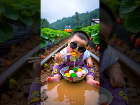 ❤️ Evolution of Baby: Train Meets on Baby for Food Eating #cat #cute #love #shorts BabyLos 112