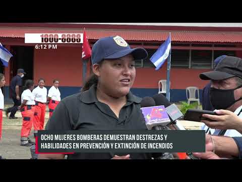 Valientes y eficaces: Bomberas muestran destrezas en extinción de incendio - Nicaragua