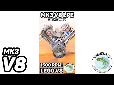 LEGO MK3 V8 LPE Pure Sound! Lego Pneumatic Engine - 1500 RPM