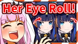 Calli Reacts to The Cleanest Kronii Eye Roll Ever 【Mori Calliope / Hol