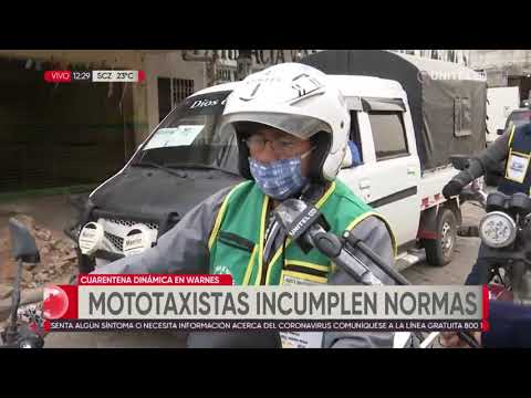 Mototaxistas en Warnes incumplen las disposiciones para prevenir el coronavirus