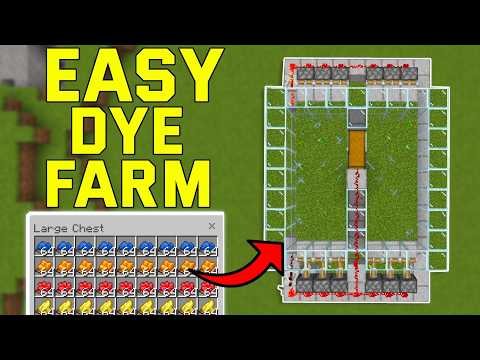 EASY Dye Farm Minecraft Bedrock 1.21+ (Bedrock,Mcpe,Ps4,Xbox)