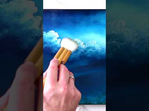 How to paint Ship on the Mountain Acrylic Landscape Painting Technique Oval Brush Art