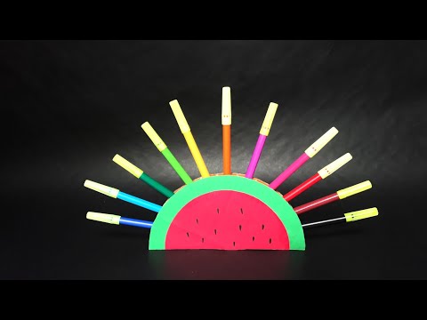 Cardboard Watermelon PEN STAND - Tutorial