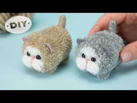 🐈 DIY Cute Cats Yarn Pom Pom 🧶 How To Make Cats out of Yarn 🐱