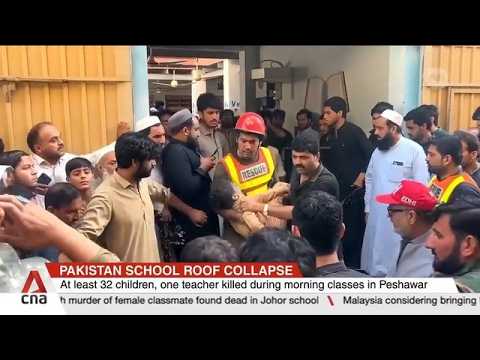 At least 32 children, one teacher killed after school roof collapses in Pakistan's Peshawar
