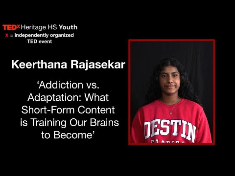 Addiction vs. Adaptation | Keerthana Rajasekar | TEDxHeritage HS Youth