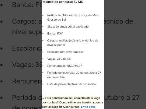 #TJ MS - RESUMO#