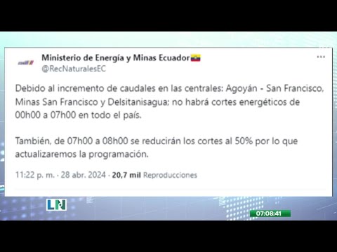 Sistema eléctrico de Ecuador y Colombia fueron reconectados