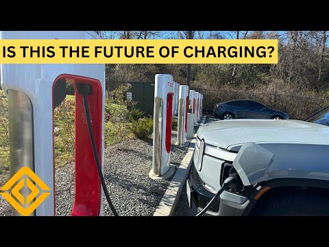 Rivian Charging At Tesla & Rivian On Boston Road Trip