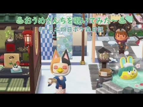 【ポケ森日記】7年01月24日♨️覗いてみた～♨️ #ポケ森 #どうぶつの森