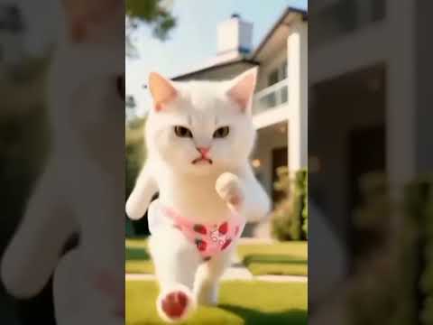A kitten trims the hair of cat || #motivation #fun #cat #kitten #shorts #kids