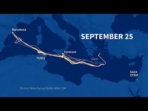 ANIMATED MAP: the route of the Gaza-bound flotilla | AFP Animé
